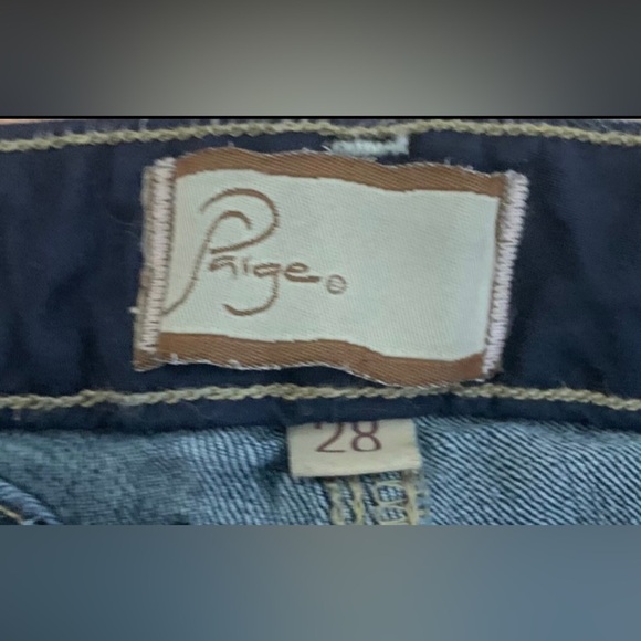 Paige Peg Straight Leg Jeans in dark wash denim size 28 - Picture 9 of 11